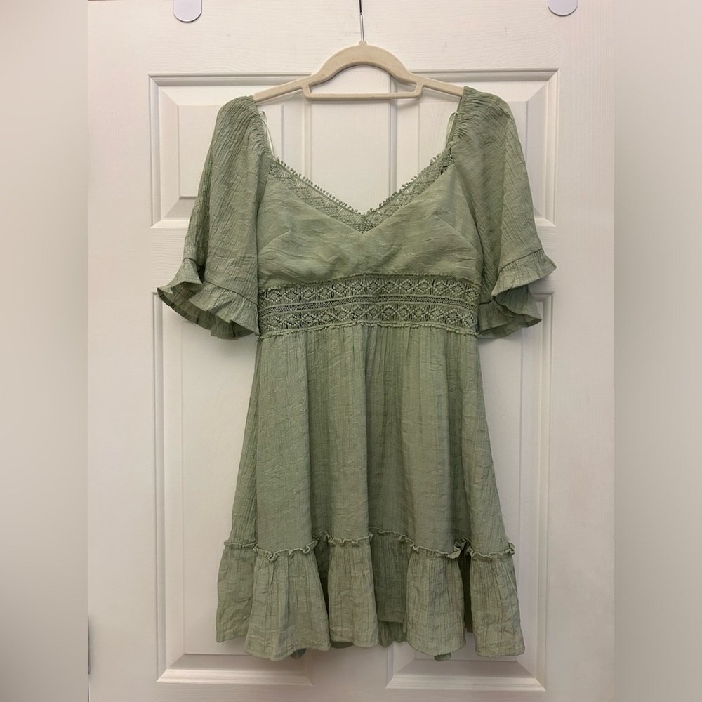 Altar'd State Sage Green Mini Dress